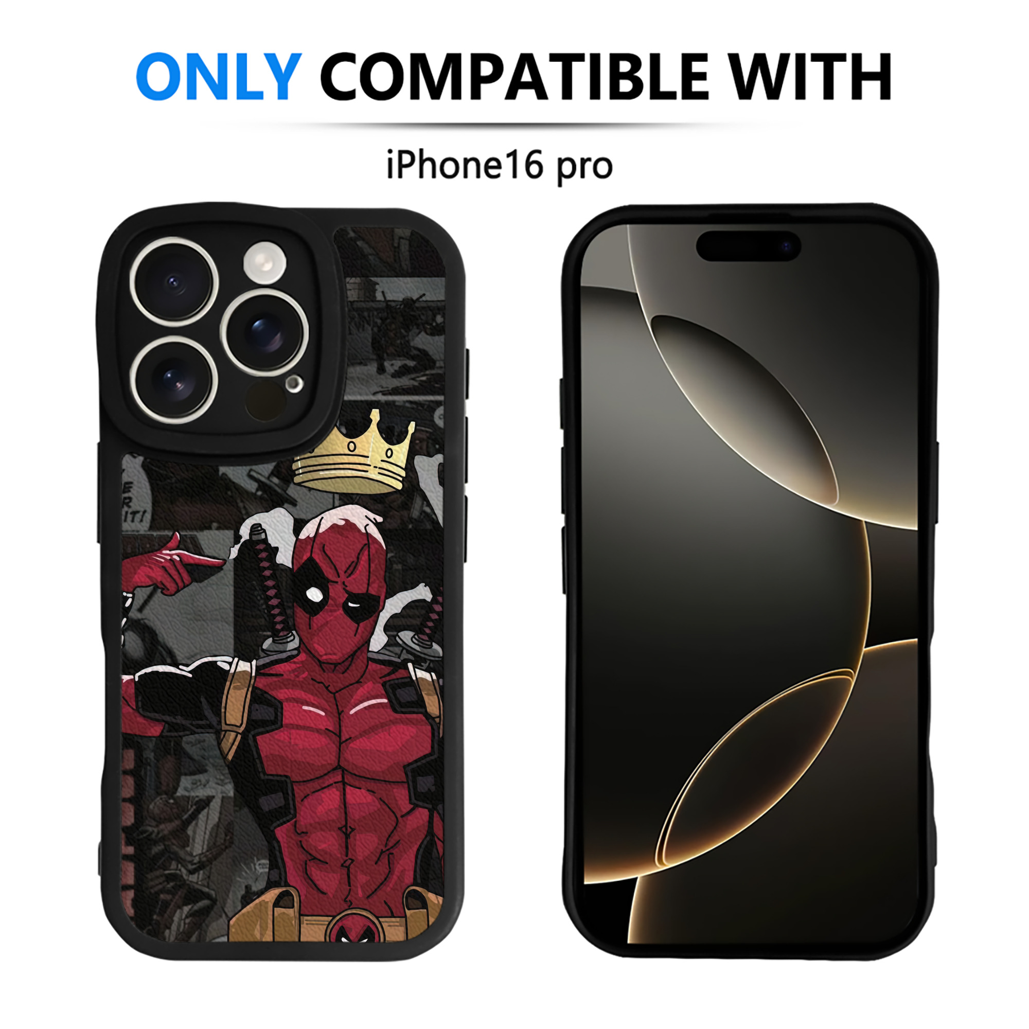 （画像用） Deadpool デッドプール 【iPhone 16シリーズ対応】シリコンスマホケース（レザー調） 材質：シリコン